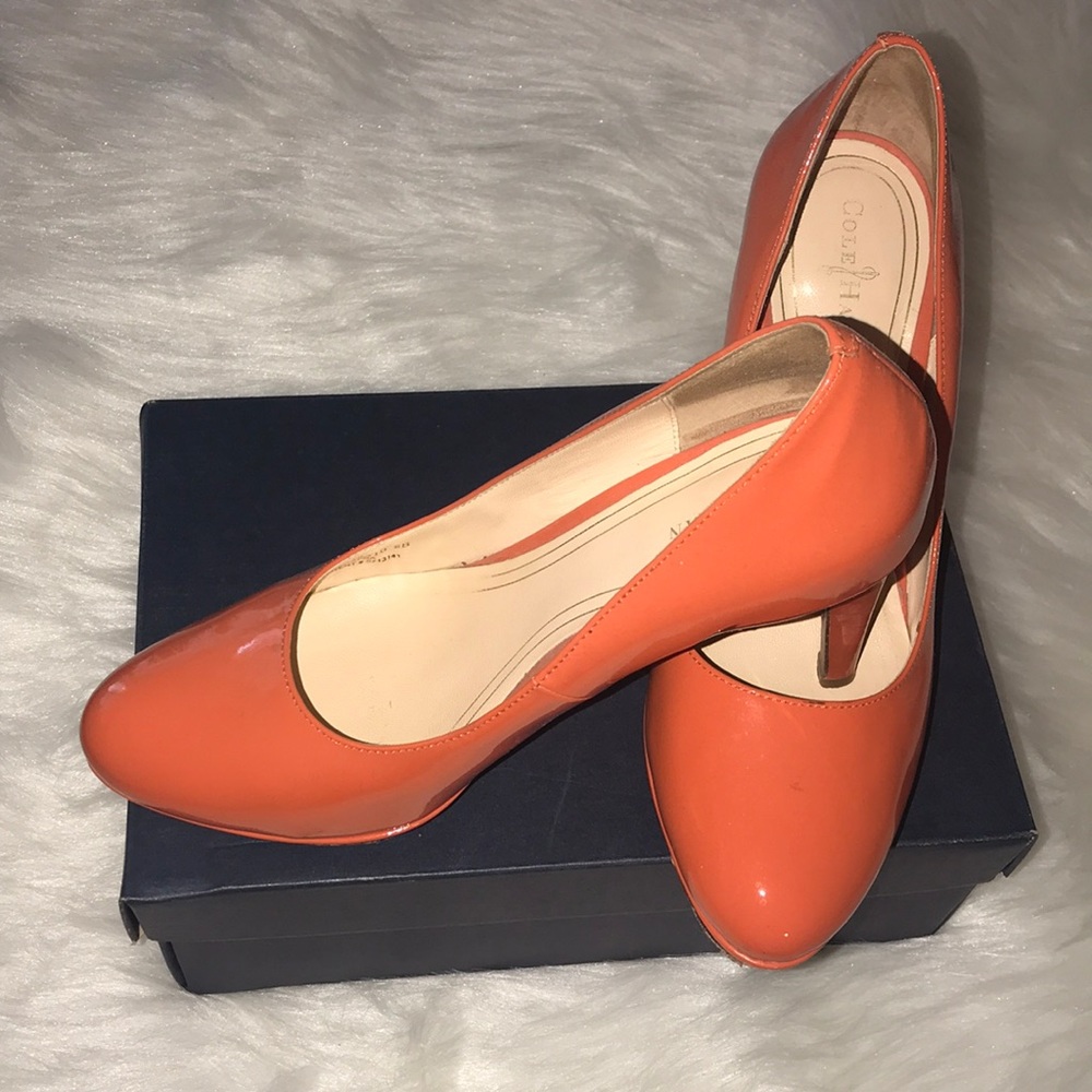 Cole Haan patent leather platform pumps